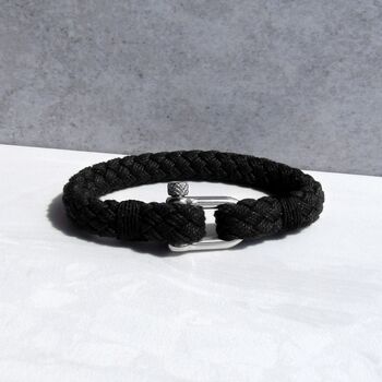 Men's Nautical Shackle And Thick Rope Bracelet, 2 of 7