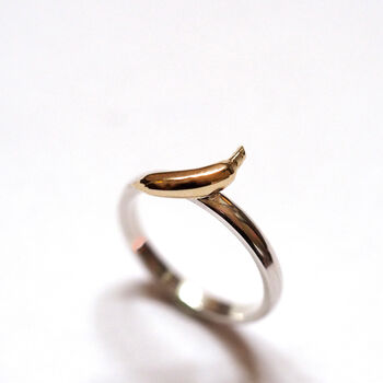 Banana Ring In Silver And 9ct Gold, 4 of 6