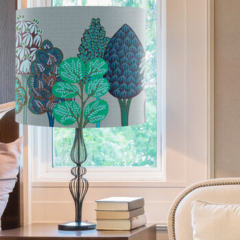Serene Forest Blue/Turquoise Lampshade, 6 of 11