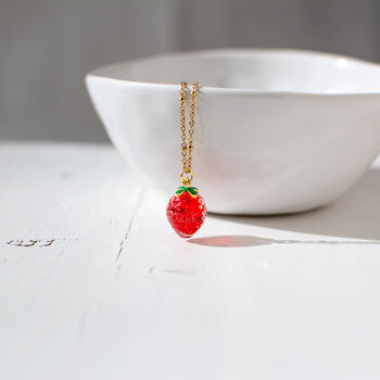 Strawberry Pendant Necklace, 3 of 8