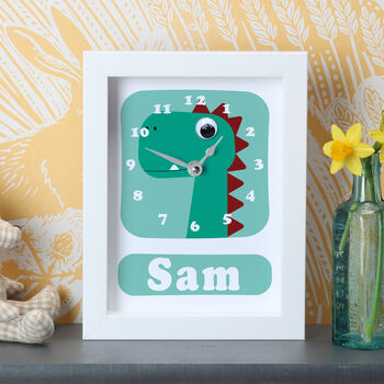 Personalised Childrens Dinosaur Clock, 5 of 10