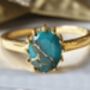 Copper Turquoise Oval Cut Gold Ring, thumbnail 1 of 10