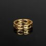 Gold Plated Hollow Patterned Steel Band Ring For Men, thumbnail 7 of 12