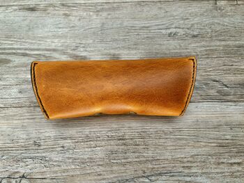 Personalised Burnt Tan Leather Glasses Case, 8 of 11