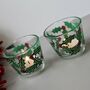 Holly Leaf Painted Tea Light Holders, thumbnail 2 of 5