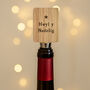 No Place Like Wales 'Hwyl Y Nadolig' Rectangular Oak Bottle Stopper | Wine Bottle Stopper | Bar Accessory, thumbnail 1 of 2
