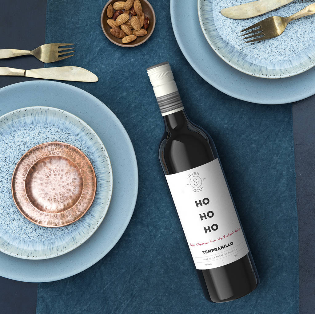 Personalised Christmas Red Wine By Green and Gold Wines