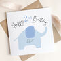 Personalised 1st / 2nd Birthday Card: Pink Or Blue Elephant Design, thumbnail 8 of 9
