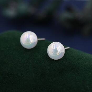 Mermaid Bubble Stud Earrings In Sterling Silver, 4 of 10