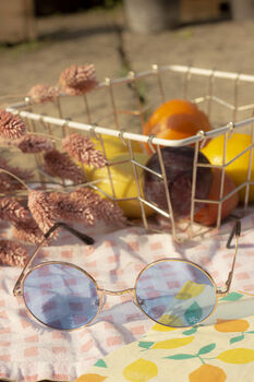 Blue Tint Round Frame Sunglasses, 2 of 5