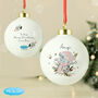 Personalised Baby Girl Cosy Winter Bauble, thumbnail 3 of 3