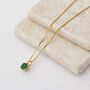 Emerald Green Swarovski Crystal Single Stone Pendant Necklace, thumbnail 2 of 8