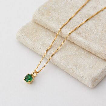 Emerald Green Swarovski Crystal Single Stone Pendant Necklace, 2 of 8