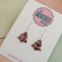 Purple And Gold Christmas Tree Glitter Earrings / Stocking Filler / Santa Present, thumbnail 9 of 10