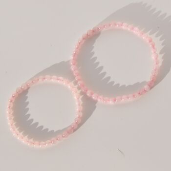Mother And Daughter Rose Quartz Crystal Bracelet Set, 4 of 7