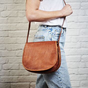 Personalised Leather Saddle Bag, 2 of 3