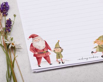 A4 Letter Writing Paper With Christmas Santa And Elf, 4 of 6