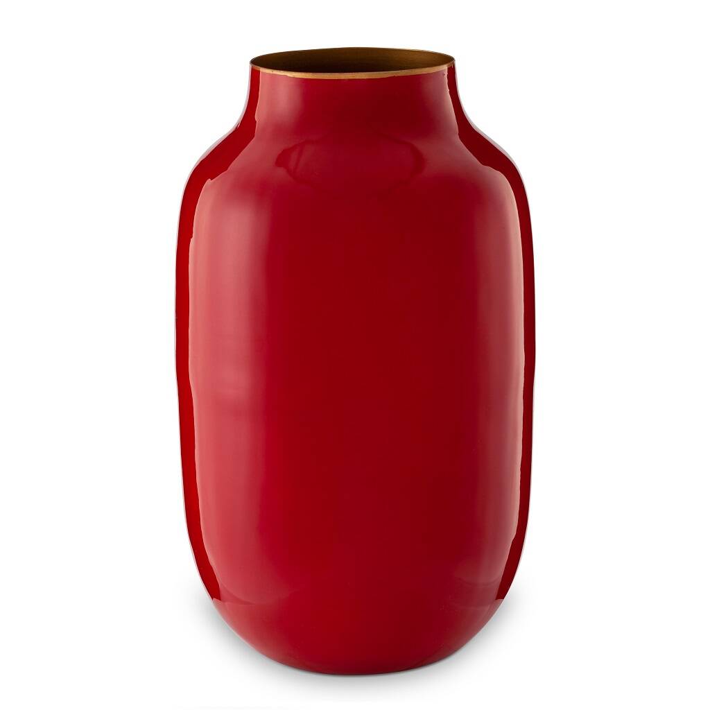 Pip Studio Vase Metal Oval Red