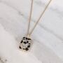 The Rectangle Dalmatian Jasper Necklace, Gold Plated, thumbnail 3 of 8