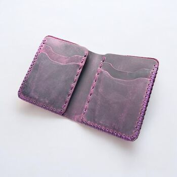 Personalised Handcrafted Leather Wallet Gift For Him, 6 of 12