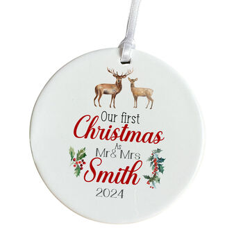 Personalised Mr. And Mrs. Ceramic Ornament Gift, 6 of 7