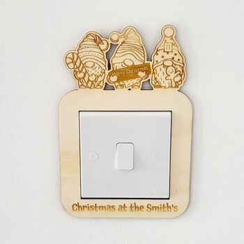 Personalised Wooden Gonk Light Switch Surround Childrens Bedroom, 5 of 5