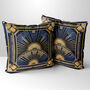 Deco Elegance In Blue Art Deco Cushions Design Two, thumbnail 1 of 7