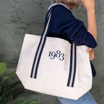 Personalised Embroidered Year Boat Bag, 3 of 6