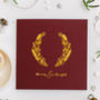 Luxury Hot Foil Burgundy And Gold Christmas Card, thumbnail 1 of 2