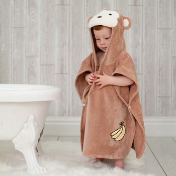 Personalised Cheeky Monkey Children Poncho Towel, 5 of 10