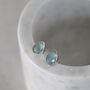 Aquamarine Gemstone Stud Earrings, thumbnail 3 of 10