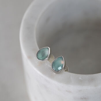 Aquamarine Gemstone Stud Earrings, 3 of 10