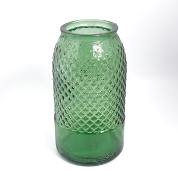 Recycled Glass Vase | 28cm 'Diamond' | Five Colours, 4 of 4