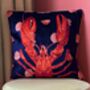 Lobster Velvet Cushion, thumbnail 1 of 1