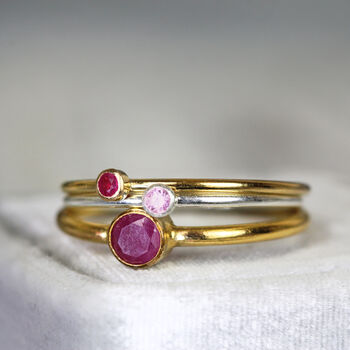 Pink Sapphire Solitaire Ring Silver Or Gold, 10 of 12