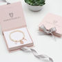 Girl's Personalised Rose Gold Charm Pearl Bracelet, thumbnail 3 of 4