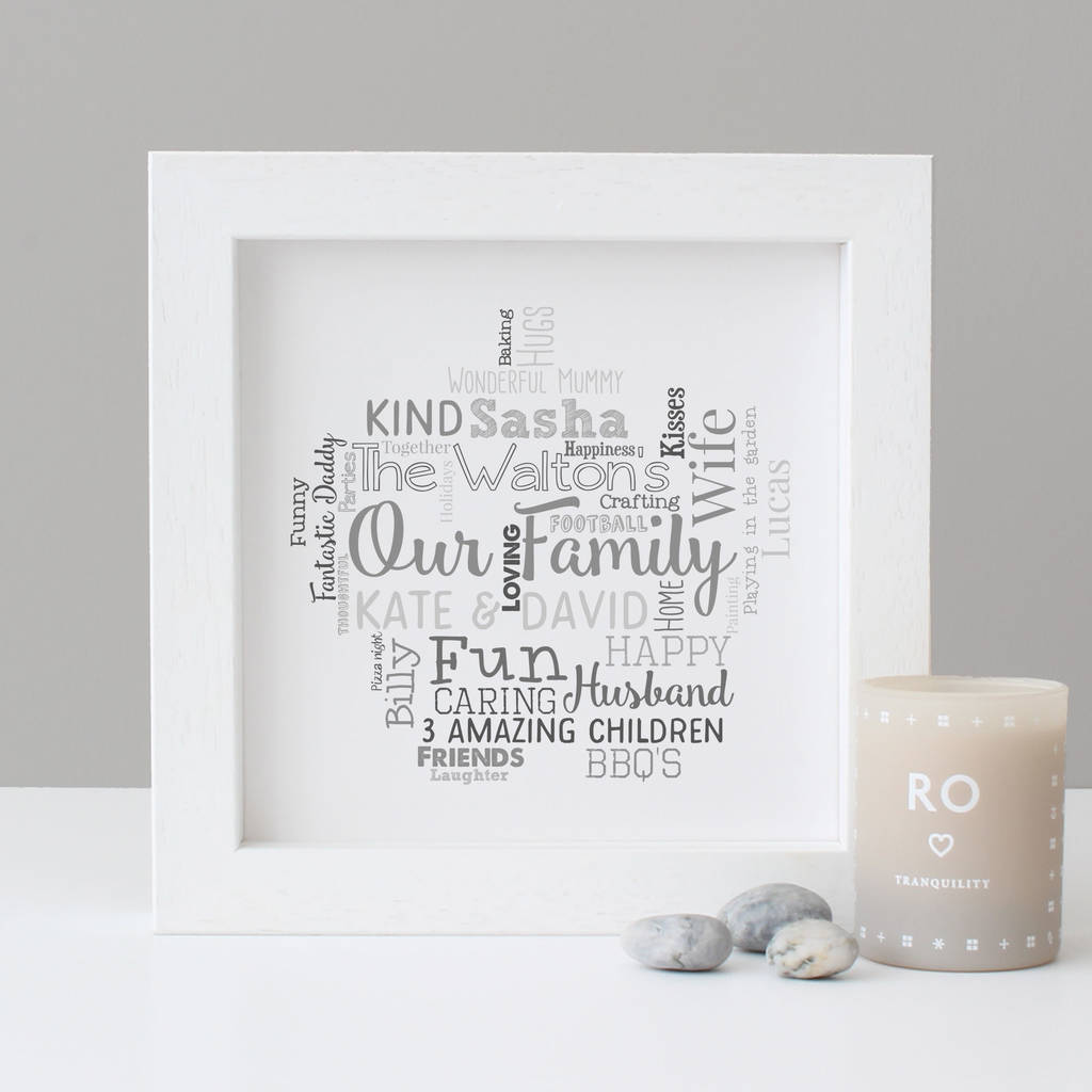 Personalised Family Word Art Print By Hope and Love ...