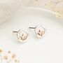 Silver And Rose Gold Halo Star Stud Earrings – 10mm, thumbnail 6 of 6