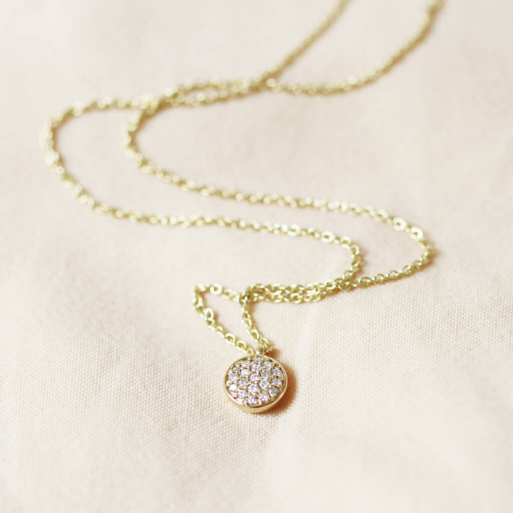 14ct Gold Diamond Dot Necklace By XISSJEWELLERY