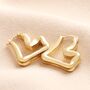 Organic Heart Hoop Earrings In Gold, thumbnail 1 of 4