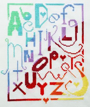 Rainbow, Alphabet, Cross Stitch, Wall Hanging Kit, 8 of 12