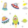 Space Buddies Fabric Wall Stickers, thumbnail 2 of 3
