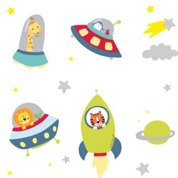 Space Buddies Fabric Wall Stickers, 2 of 3