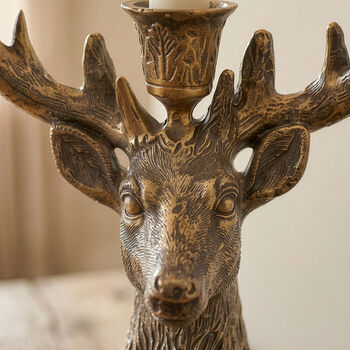 Bronze Stag Head Candle Holder, 3 of 3
