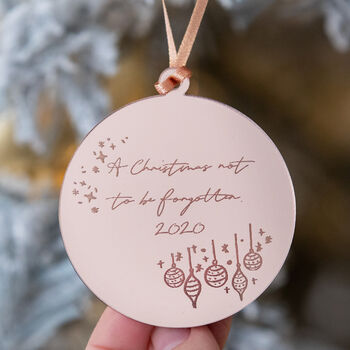 Personalised Rose Gold Christmas Decoration, 2 of 3