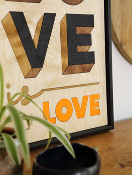 Love Is Love Black / Wooden Wall Art, 4 of 7