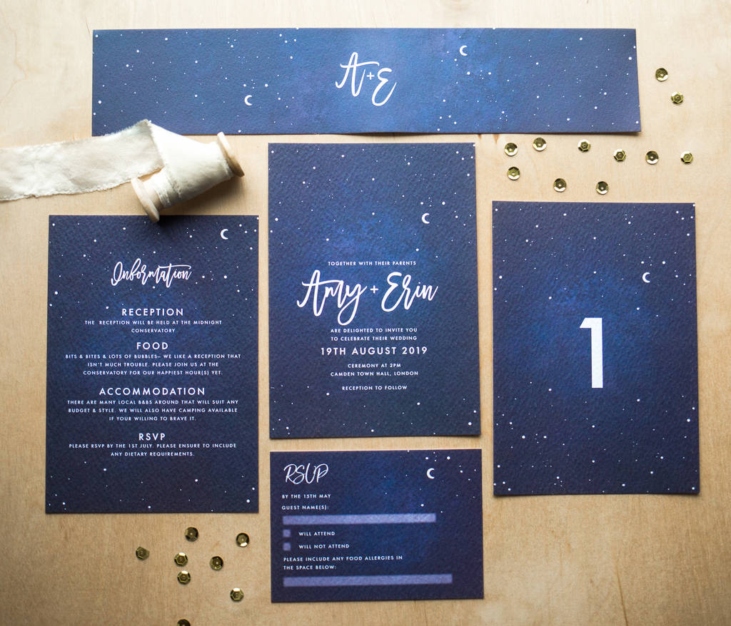Celestial Star Wedding Invitations By Sincerely May | notonthehighstreet.com