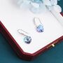 Sterling Silver Alexandrite Cz Heart Drop Dangle Earrings, thumbnail 1 of 12