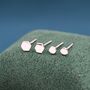 Tiny Hexagon Stud Earrings In Sterling Silver, thumbnail 4 of 10