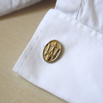 Maserati Trident Silver Cufflinks 316 L Stainless Steel Luxury Car Lover Gift, 3 of 4